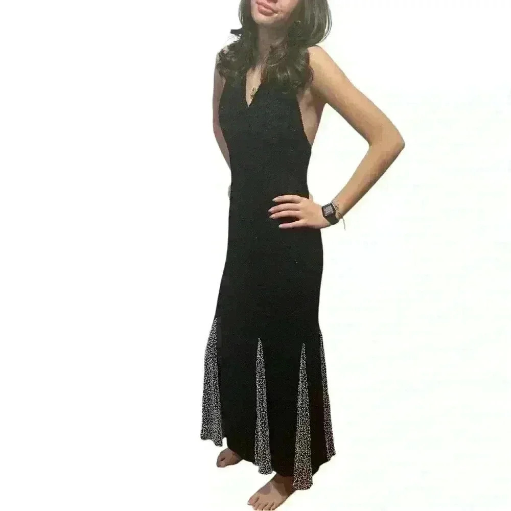 Beaded Black & White Dress Cassandra Stone Evening Cocktail Party Size 6 EUC - Picture 2 of 10